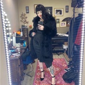 Black Faux Fur Coat